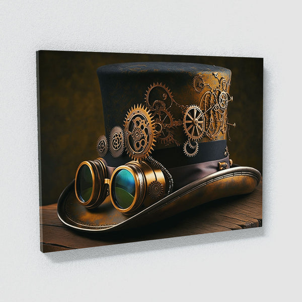 Steampunk Top Hat Goggles Gears 6