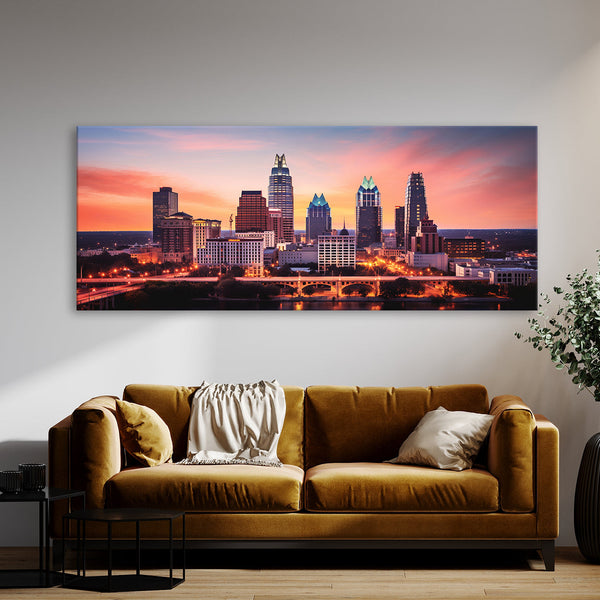 Austin City 74 Canvas Wall Art Print Decor Artwork Picture