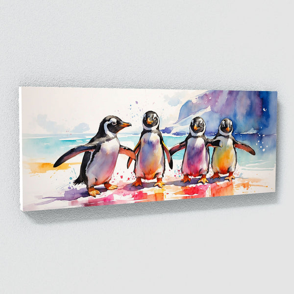 Penguin Frolic 73 Canvas Wall Art Print Decor Artwork Picture