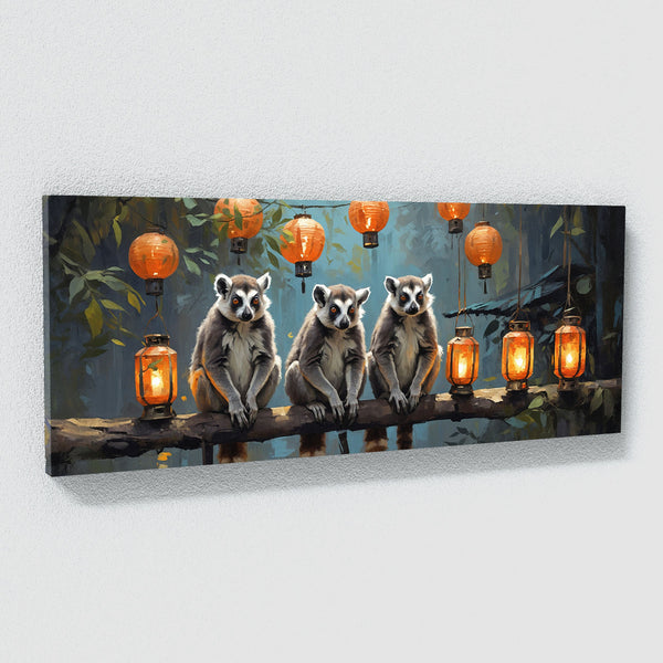 Lemur Luminous Night 34 Canvas Wall Art Print Decor Artwork
