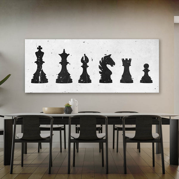 Chess Piece Wall Art Cut-Outs With Pawns, King Queen, Rooks Knights, and  Bishops