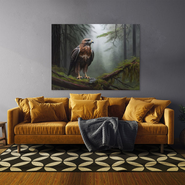 Hawk Realistic Forest Mist 2 Canvas Wall Art Print Decor Artwork hawk-realistic-forest-mist-2-canvas-wall-art-print-decor-artwork