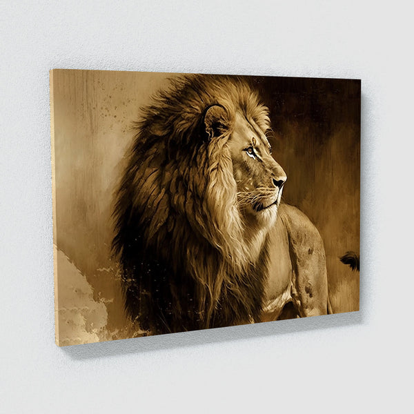 Lion Retro Sepia Nostalgia 81 Canvas Wall Art Print Decor Artwork