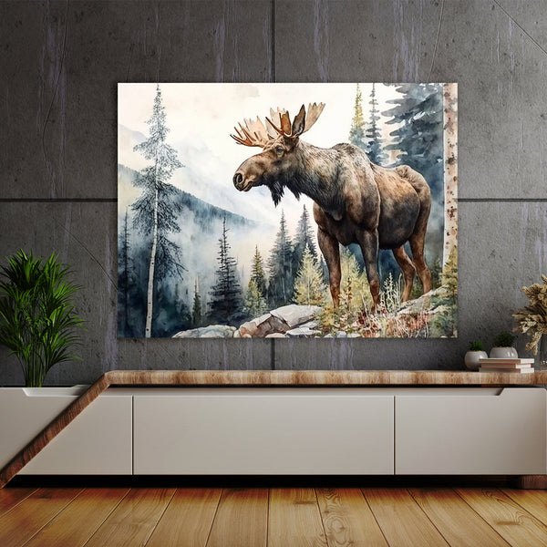 Moose Realistic Landscape 8 Canvas Wall Art Print Decor Artwork