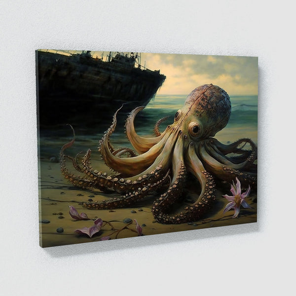 【xx鬼嫁xx】DAC Octopus Shipwreckキット Octopus Shipwreck Realistic 9 Canvas Wall Art Print Decor Artwork
