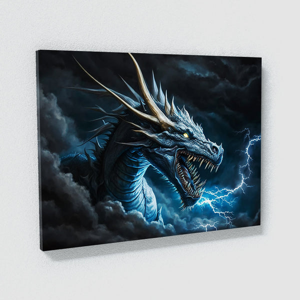 Dragon Art Dragon Flames Sky 23 Canvas Wall Art Print Decor