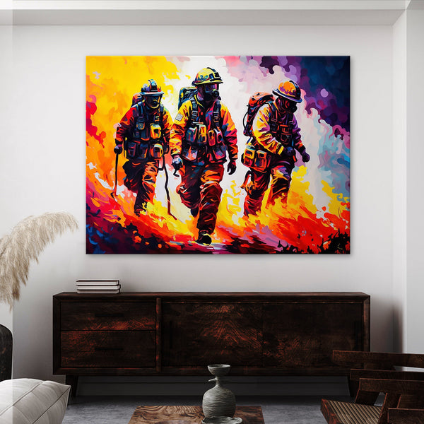 Firefighter Abstract 12 Canvas Wall Art Print Decor Artwork
