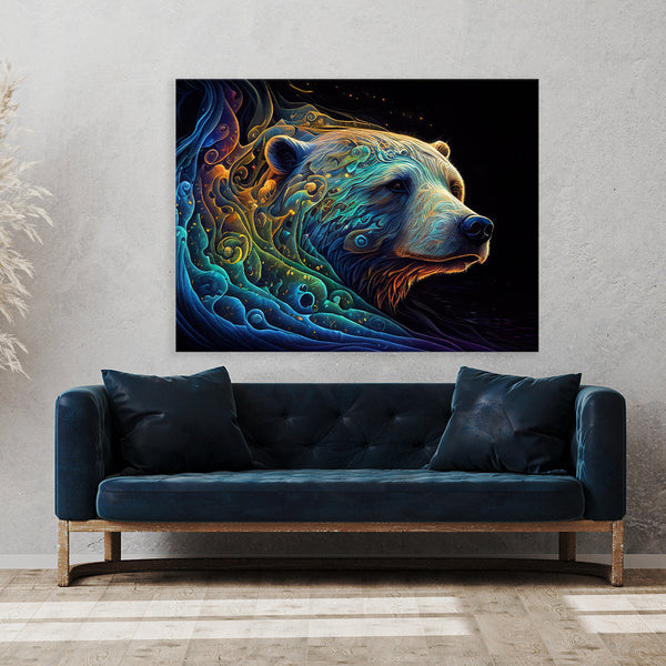 Dmt Trippy Spirit Bear 79 Canvas Wall Art Print Decor Artwork