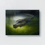 Alligator In Murky Swamp 2 Wall Art
