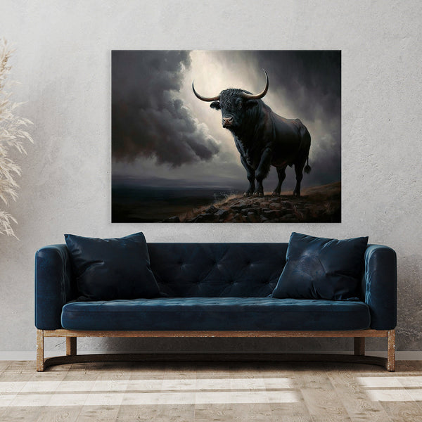 ROAD×canvas Wname lloncloss top Bull Hilltop Sky 9 Canvas Wall Art Print Decor Artwork Picture
