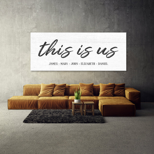 This Is Us Family Names White 1 Canvas Wall Art Print Decor Artwork ...