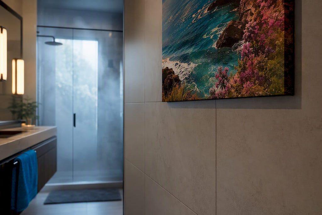 5 Size and Placement Rules to Keep Bathroom Canvas Art Safe from Steam
