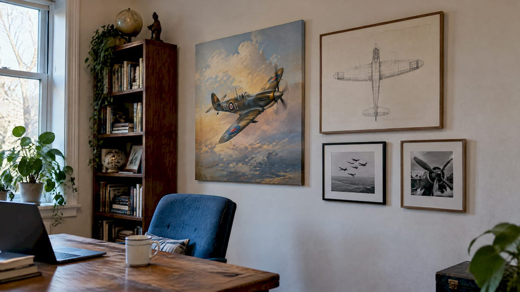 Gallery Ready Aviation Wall: Mix Museum Repros With Minimalist Prints
