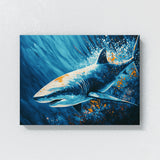 Shark Abstract Ocean Blue 36