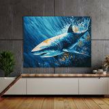 Shark Abstract Ocean Blue 36