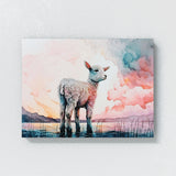 Sheep Cute Lamb Pink Sky 19