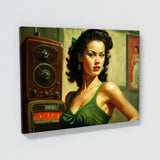 Pin Up Retro Woman Radio 3