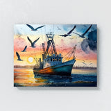 Ship Detailed Colorful Seagulls 13