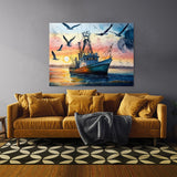 Ship Detailed Colorful Seagulls 13