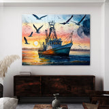 Ship Detailed Colorful Seagulls 13