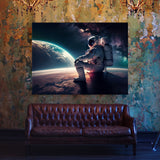 Astronaut Planets In Hands 29 Wall Art