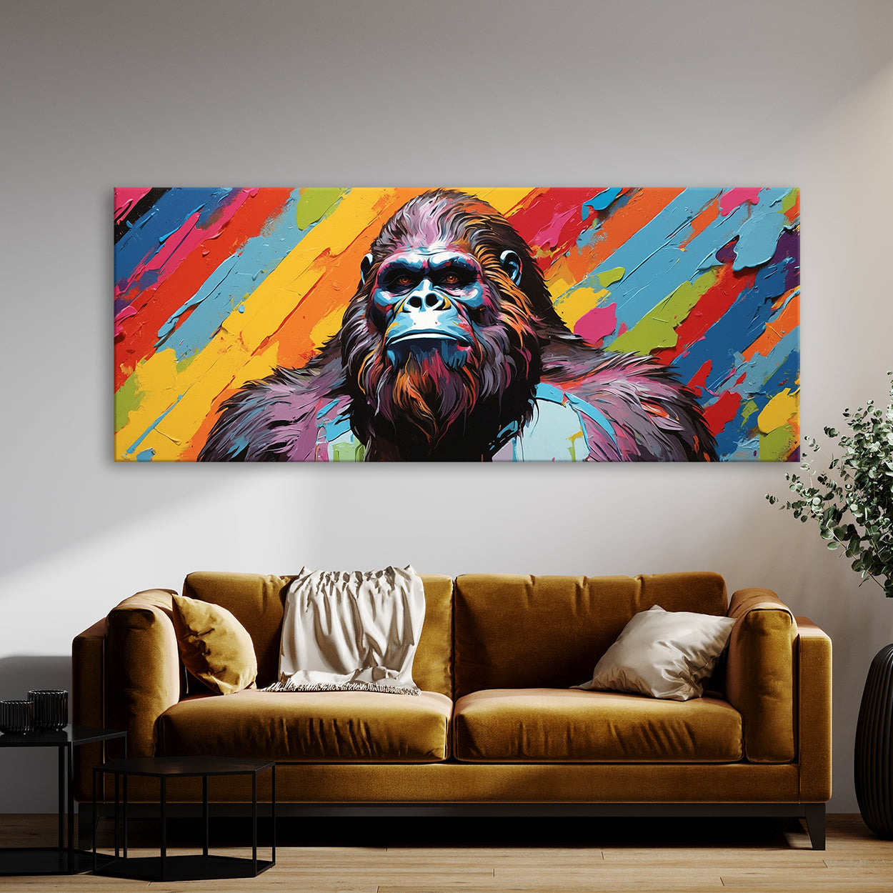 Bigfoot Vivid Sasquatch Pop 87 Canvas Wall Art Print Decor Artwork