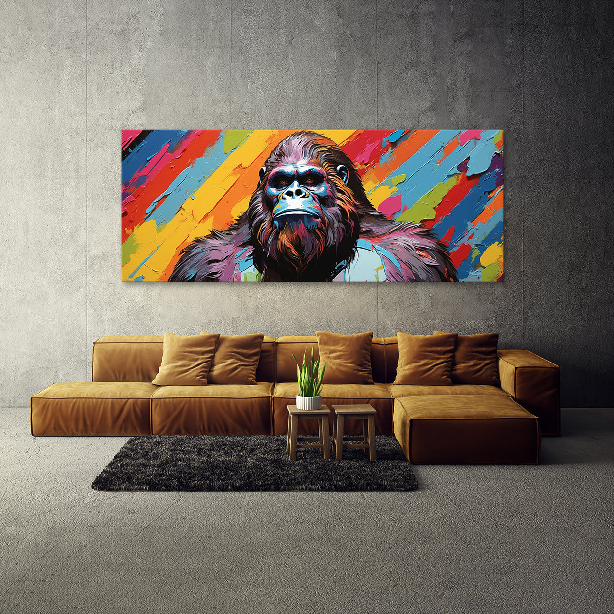 Bigfoot Vivid Sasquatch Pop 87 Canvas Wall Art Print Decor Artwork