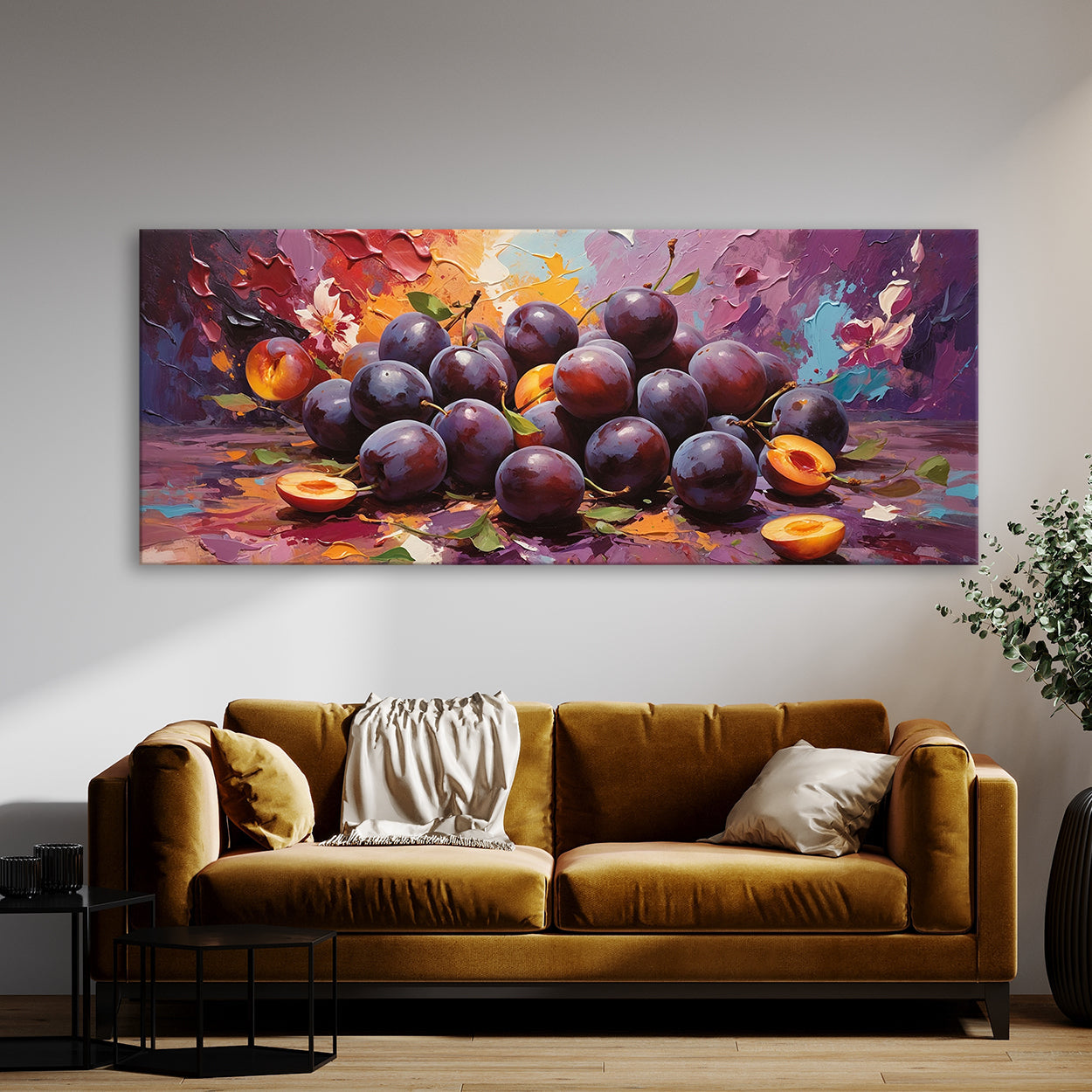 Plum Burst Abstract 42 Canvas Wall Art Print Decor Artwork Picture ...