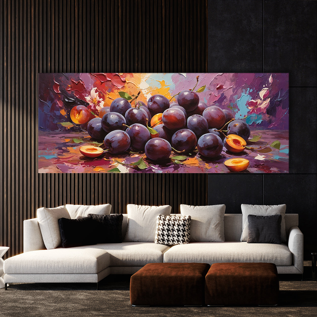 Plum Burst Abstract 42 Canvas Wall Art Print Decor Artwork Picture ...