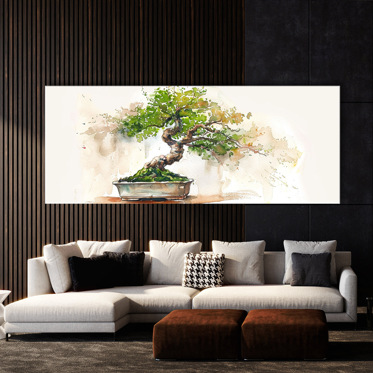 bonsai tree in room Bonsai Tree Whispering 7 Canvas Wall Art Print Decor Artwork Picture Painting Poster – Sense Canvas