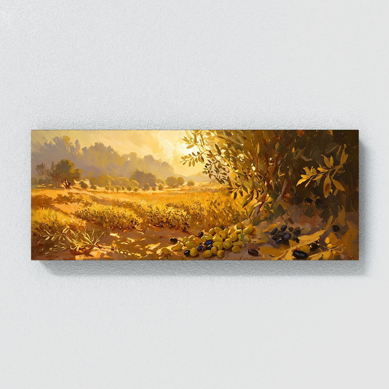 Olive Tree Sunlit Olives 4 Canvas Wall Art Print Decor Artwork