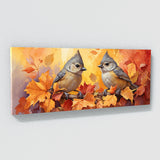 Titmouse Glowing Autumn Leaves 36