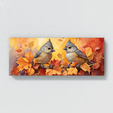 Titmouse Glowing Autumn Leaves 36