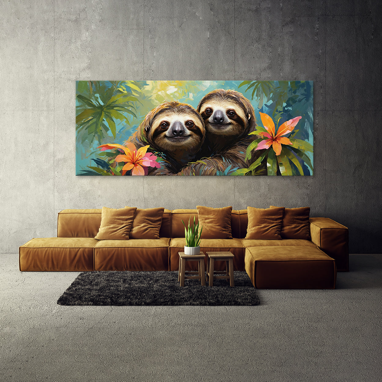 Slothful Sloth Slothful Tropics 58 Canvas Wall Art Print Decor Artwork Picture ...