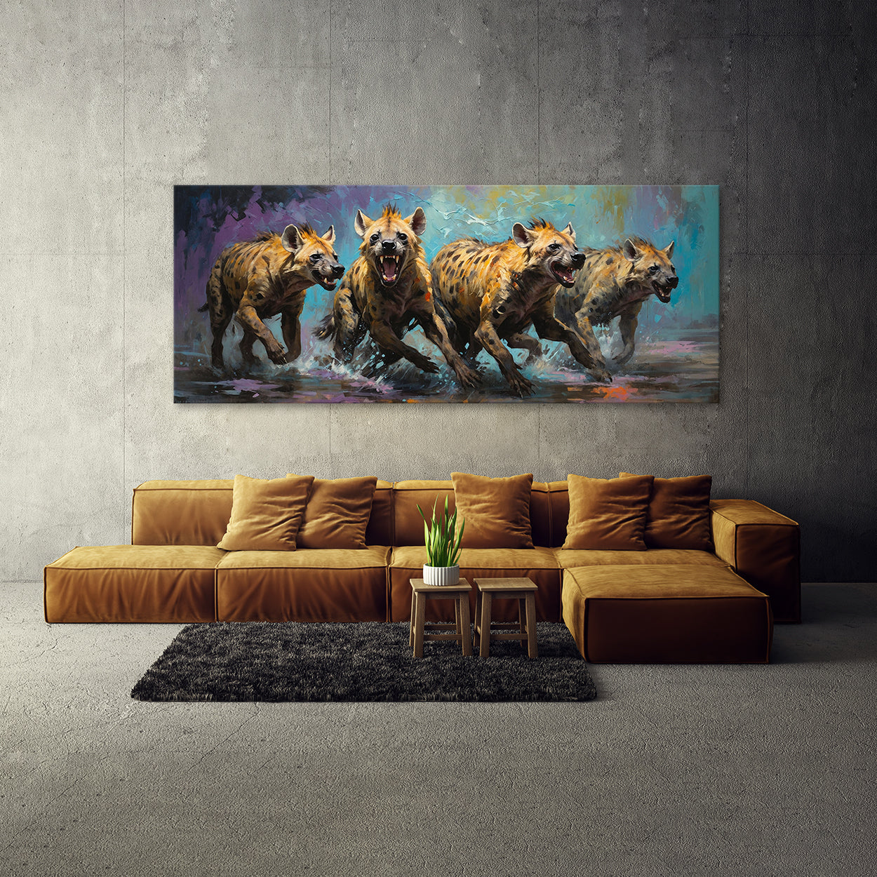 Hyena Chaotic Joy 60 Canvas Wall Art Print Decor Artwork Picture