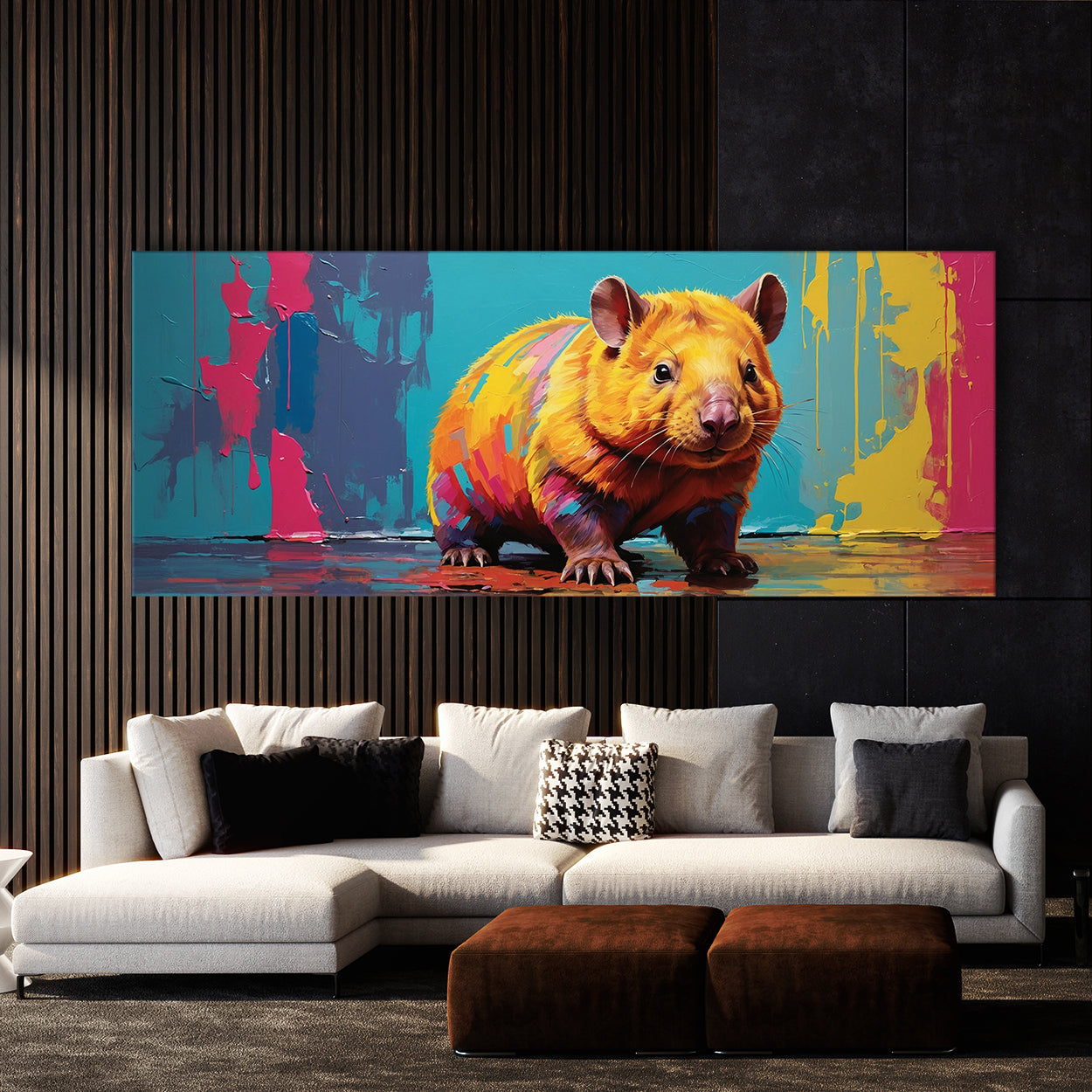 Wombat Vibrant Pop 86 Canvas Wall Art Print Decor Artwork Picture ...