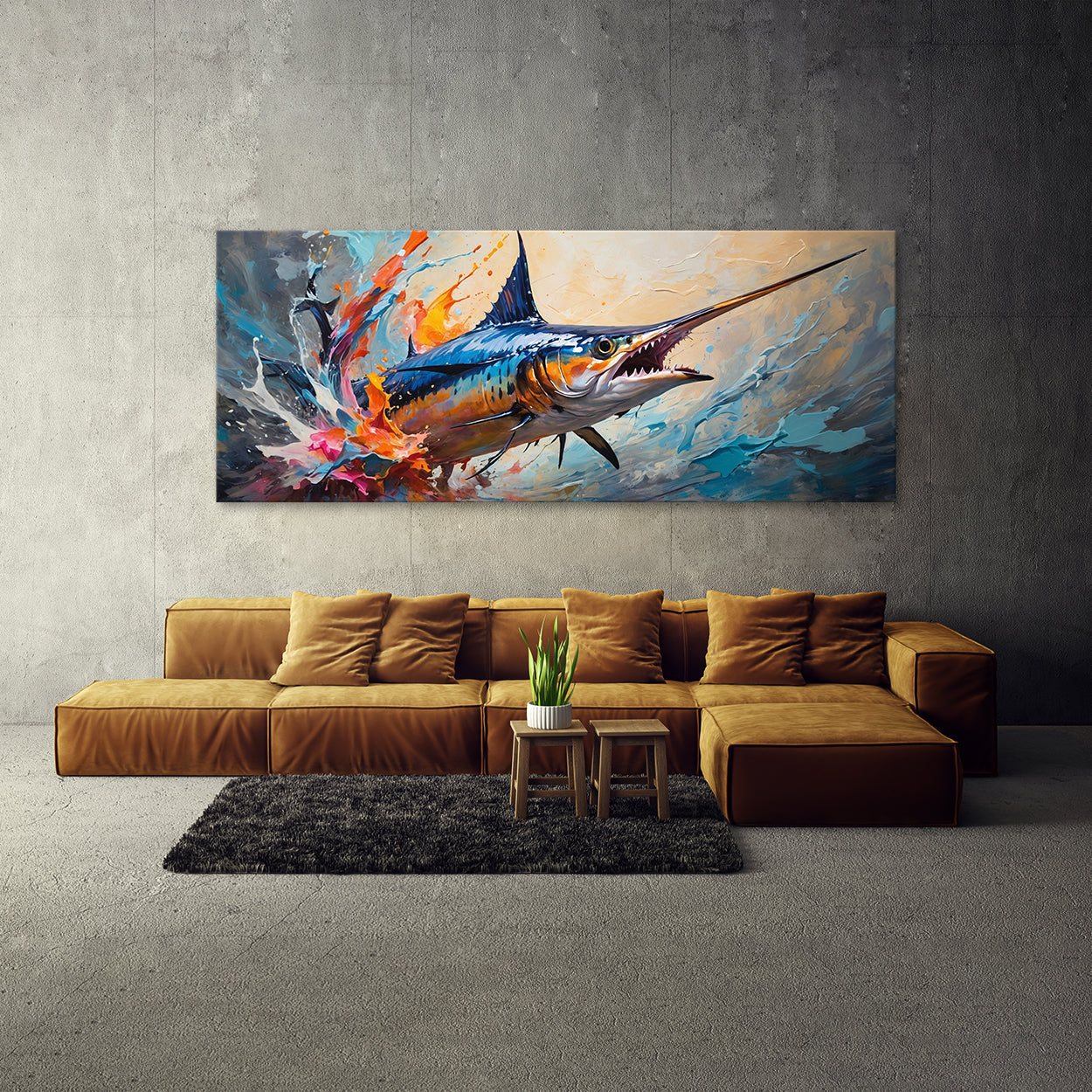 Marlin Colorful Motion 89 Canvas Wall Art Print Decor Artwork Picture ...