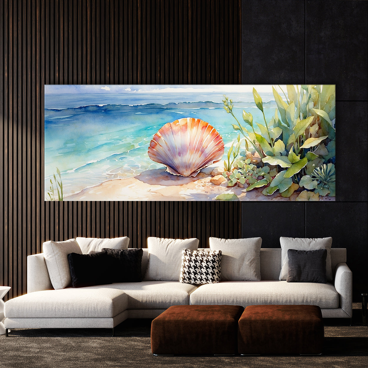 Scallop Serene Shellscape 36 Canvas Wall Art Print Decor Artwork ...