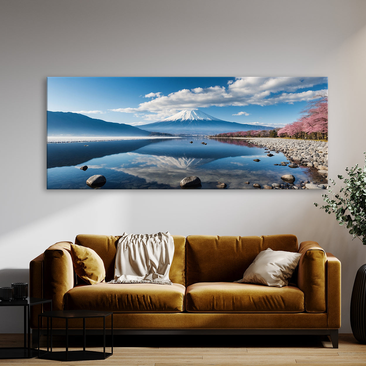 Fuji Mirror Tranquility 69 Canvas Wall Art Print Decor Artwork