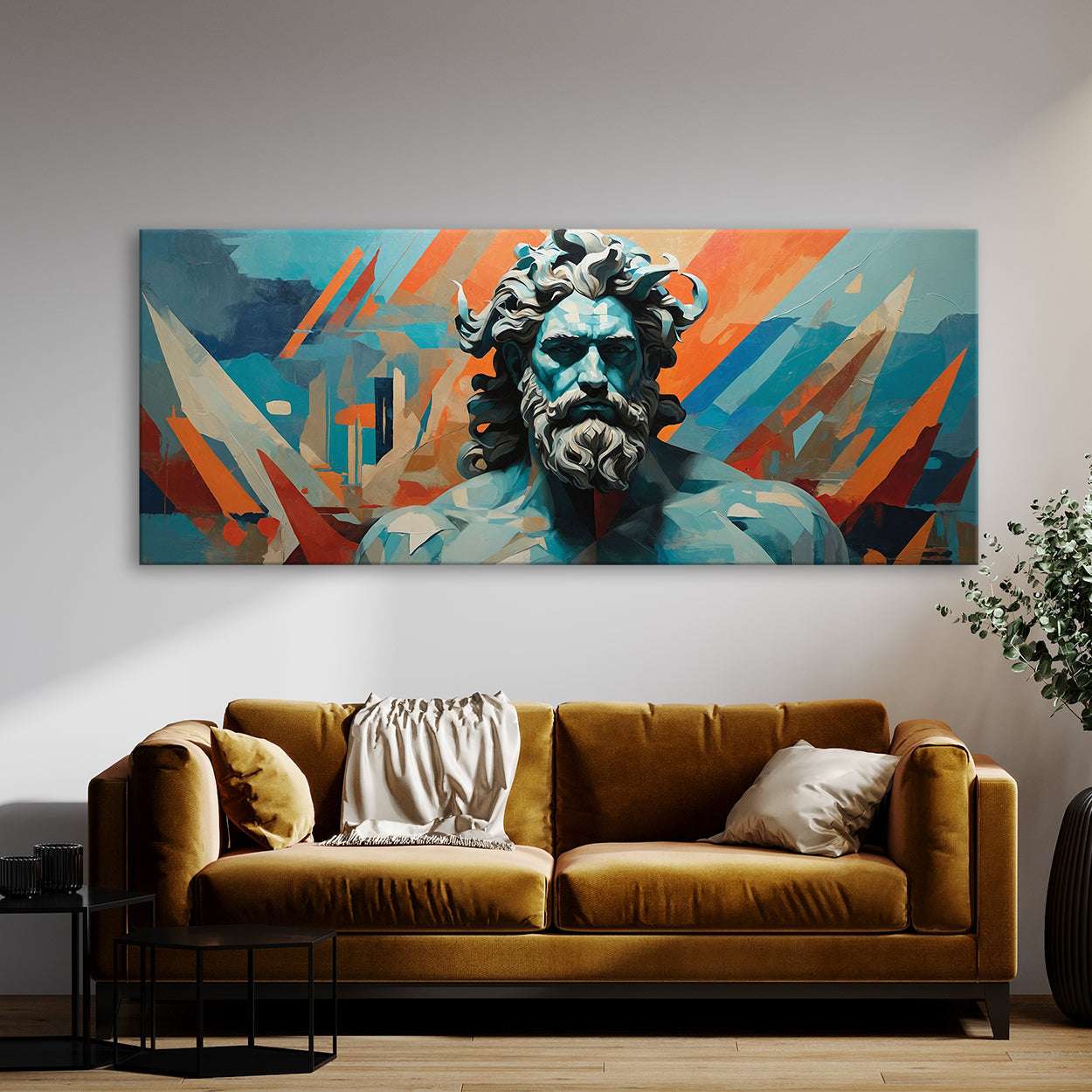 Poseidon Geometric Sea God 81 Canvas Wall Art Print Decor Artwork ...