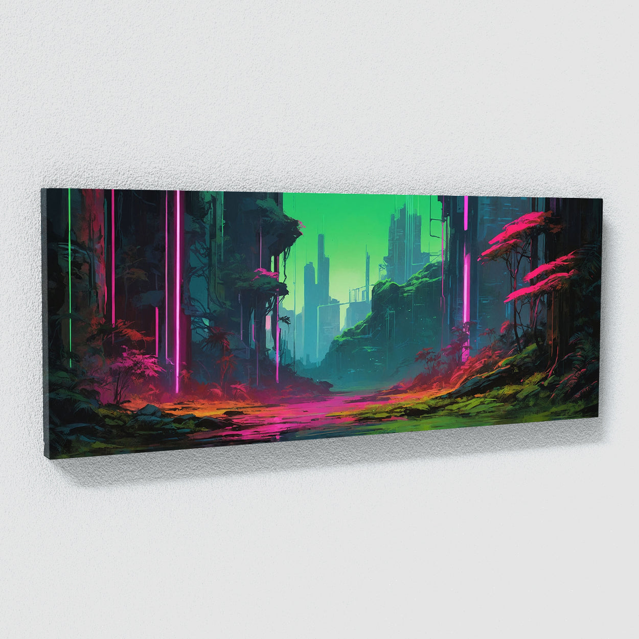Landscape Cyberpunk Forest 84 Canvas Wall Art Print Decor Artwork