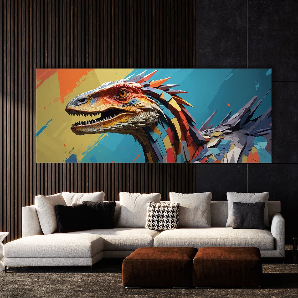 Dinosaur Dynamic Dino Design 117 Canvas Wall Art Print Decor