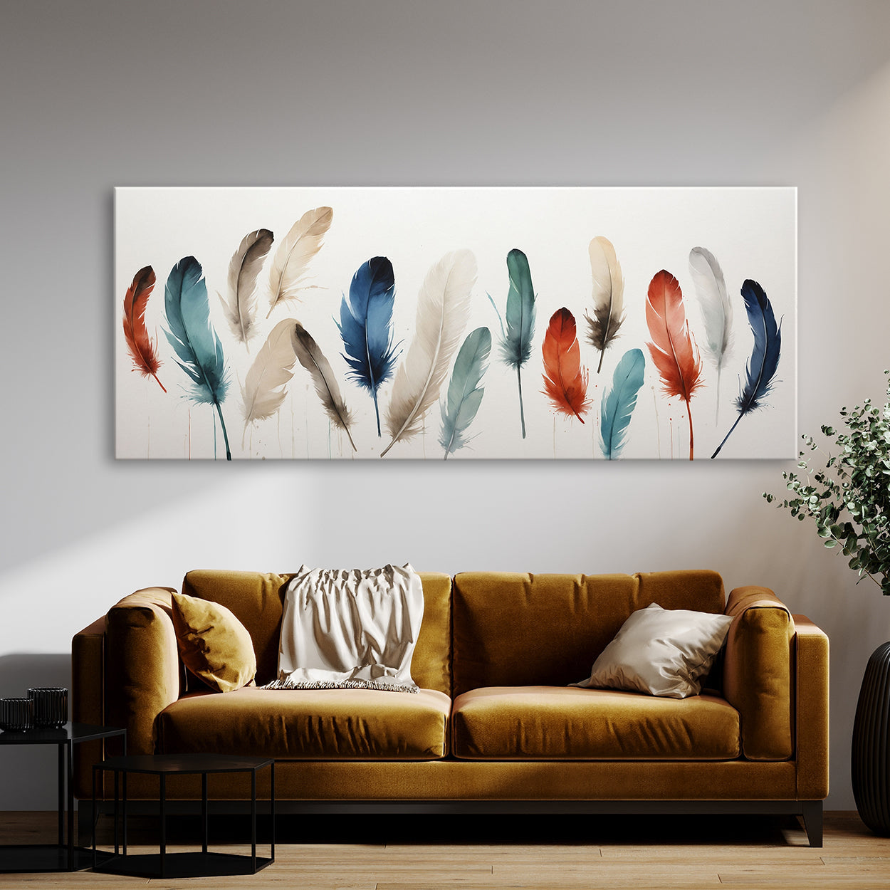 Feather Feathered Elegance 87 Canvas Wall Art Print Decor Artwork ...