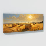 Farm Sunlit Haystacks 62