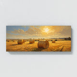 Farm Sunlit Haystacks 62