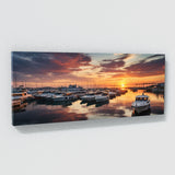Scene Harbor Sunset Reflection 75