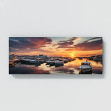 Scene Harbor Sunset Reflection 75