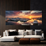 Scene Harbor Sunset Reflection 75