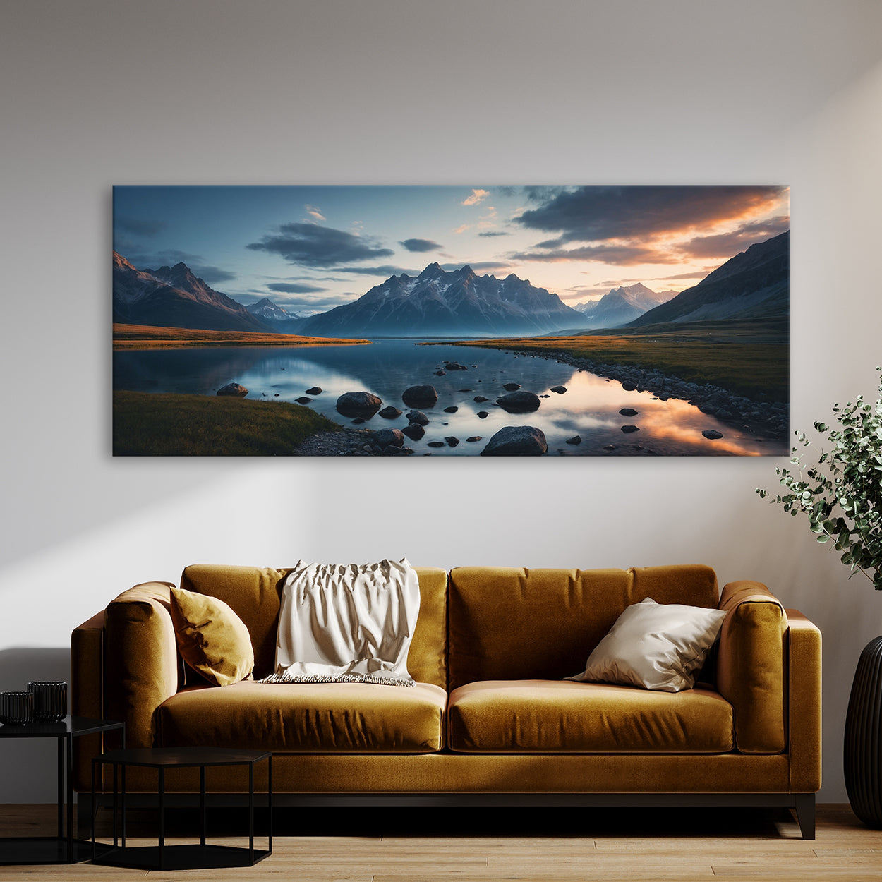 Scene Twilight Mountain Serenity 69 Canvas Wall Art Print Decor