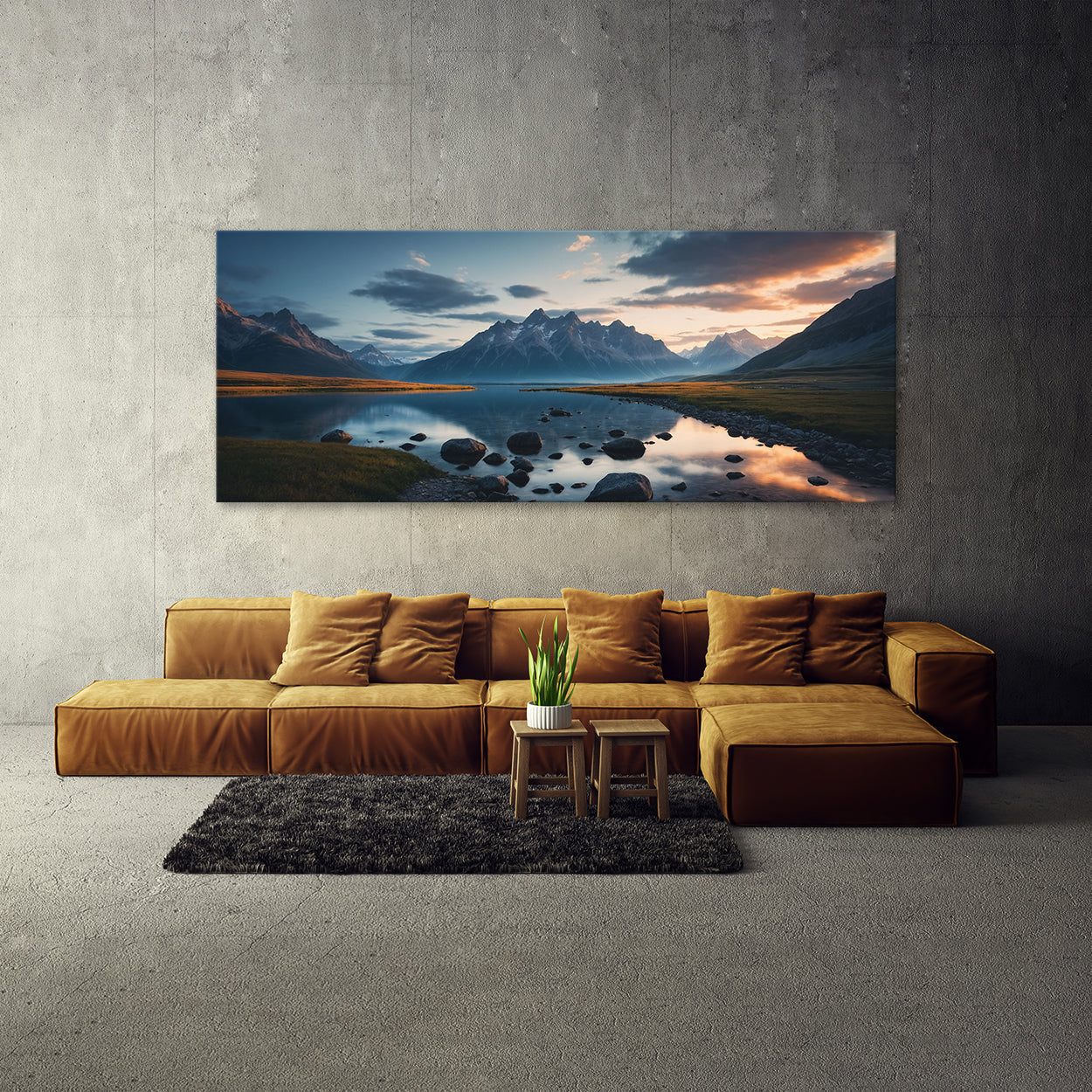 Scene Twilight Mountain Serenity 69 Canvas Wall Art Print Decor